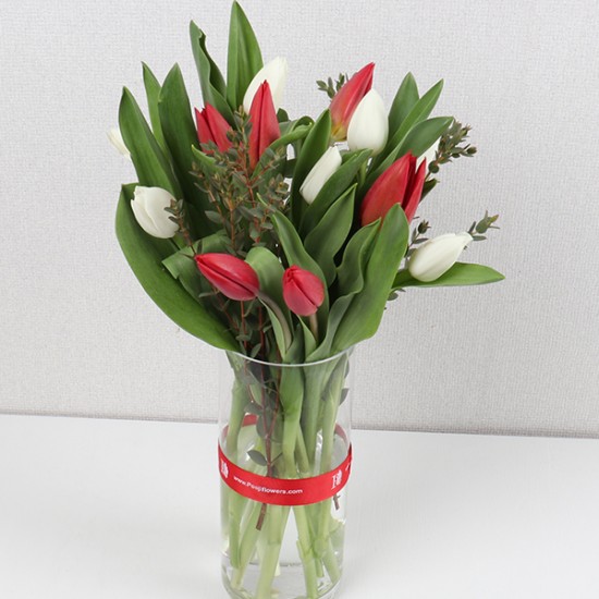 Clear Vase Tulip Flowers