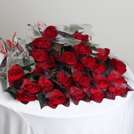 Single red roses 25 pieces