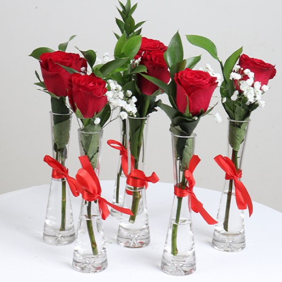 Single vace single rose  6 pieces