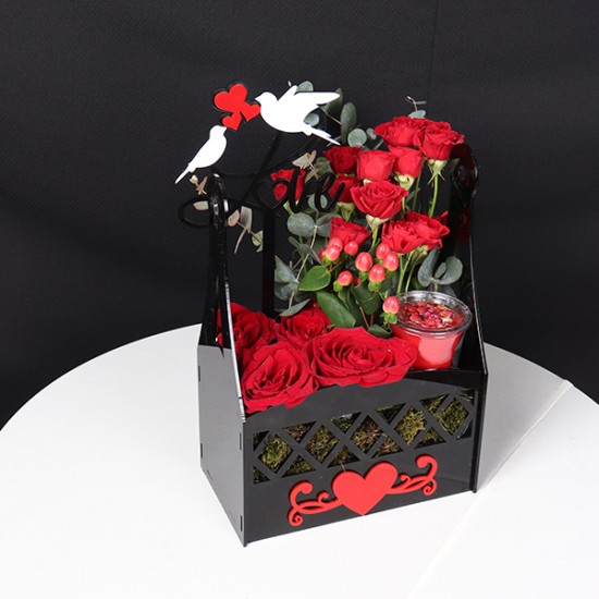 Acrylic Block Box Flowers